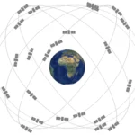 Mô phỏng mạng lưới 31 vệ tinh GPS đang hoạt động xung quanh Trái Đất, cung cấp dịch vụ định vị toàn cầu.