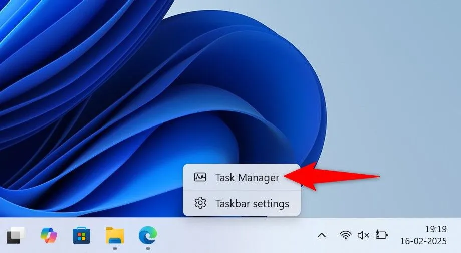 Mở Trình quản lý Tác vụ trong Windows 11