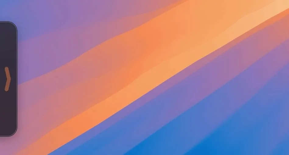 Một giá đỡ Dropover được neo vào màn hình desktop của macOS.