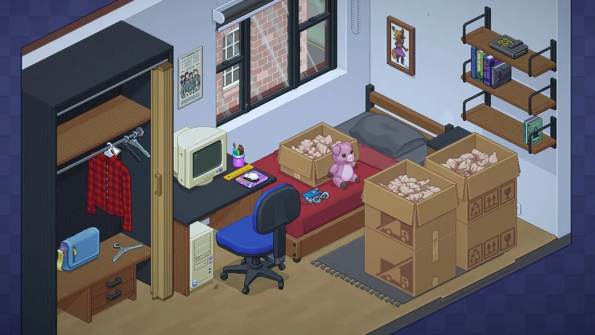 Một khoảnh khắc gameplay của Unpacking, tựa game indie năm 2021 nổi bật với cách kể chuyện độc đáo không lời.