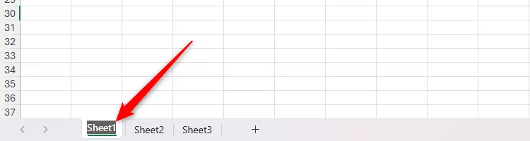 Nhấp đúp vào tên tab Sheet1 để chọn và bắt đầu quá trình đổi tên sheet trong Excel.