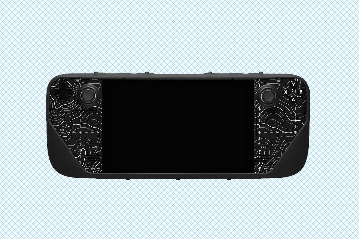Ốp lưng dBrand Steam Deck Case phiên bản Area 51 được gắn vào Steam Deck, thể hiện thiết kế và khả năng bảo vệ
