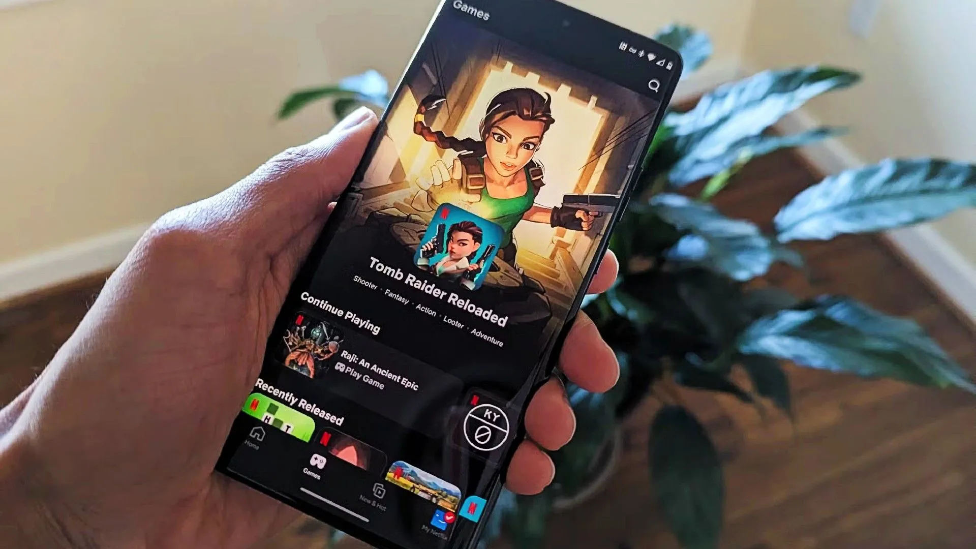 Phần Games trong ứng dụng Netflix, thể hiện sự mở rộng của các dịch vụ truyền phát và chơi game đám mây trên nền tảng di động