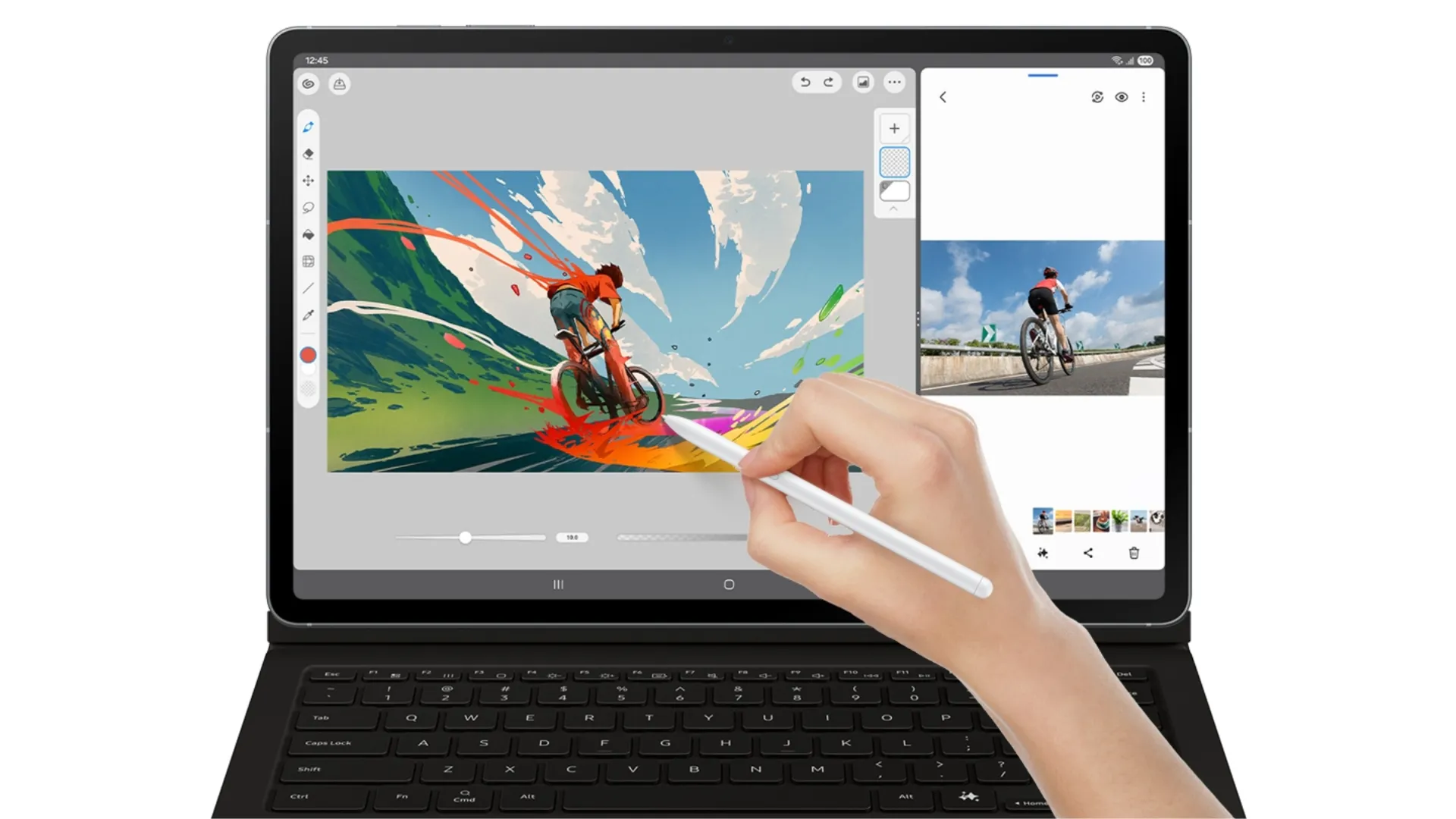 Samsung Galaxy Tab S10 FE với bàn phím và S Pen