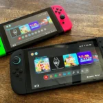 So sánh kích thước và thiết kế Nintendo Switch 2 với phiên bản tiền nhiệm ở chế độ cầm tay.