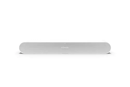 Soundbar Sonos Ray màu đen, kiểu dáng nhỏ gọn, đặt dưới TV, tối ưu cho giọng nói rõ ràng