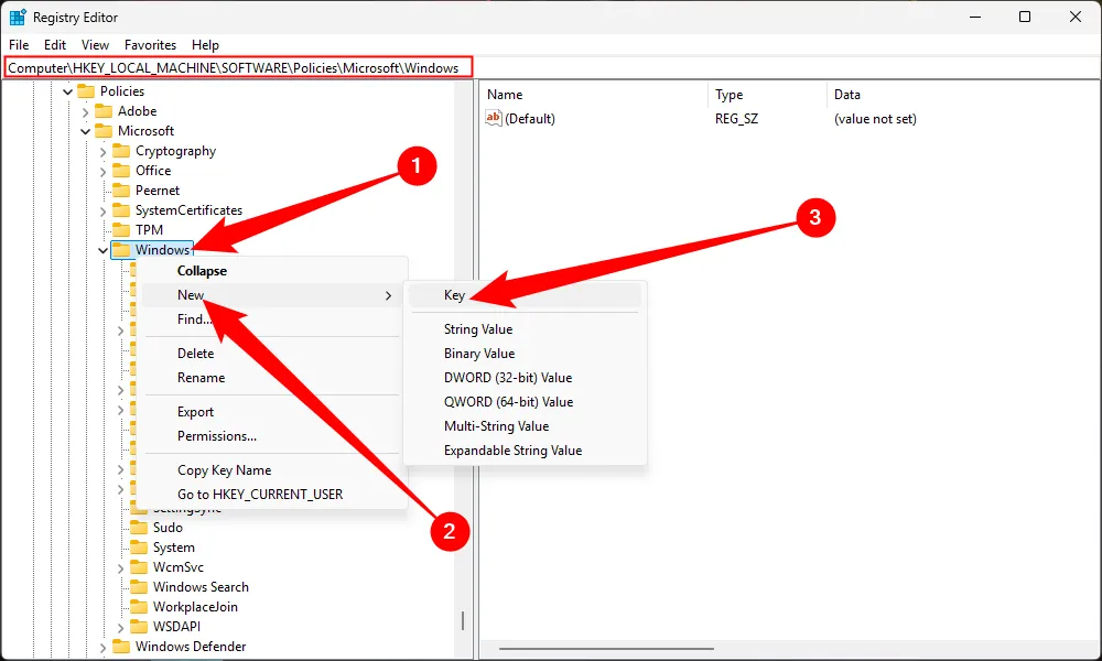 Tạo khóa Personalization trong Registry để vô hiệu hóa màn hình khóa Windows 11.