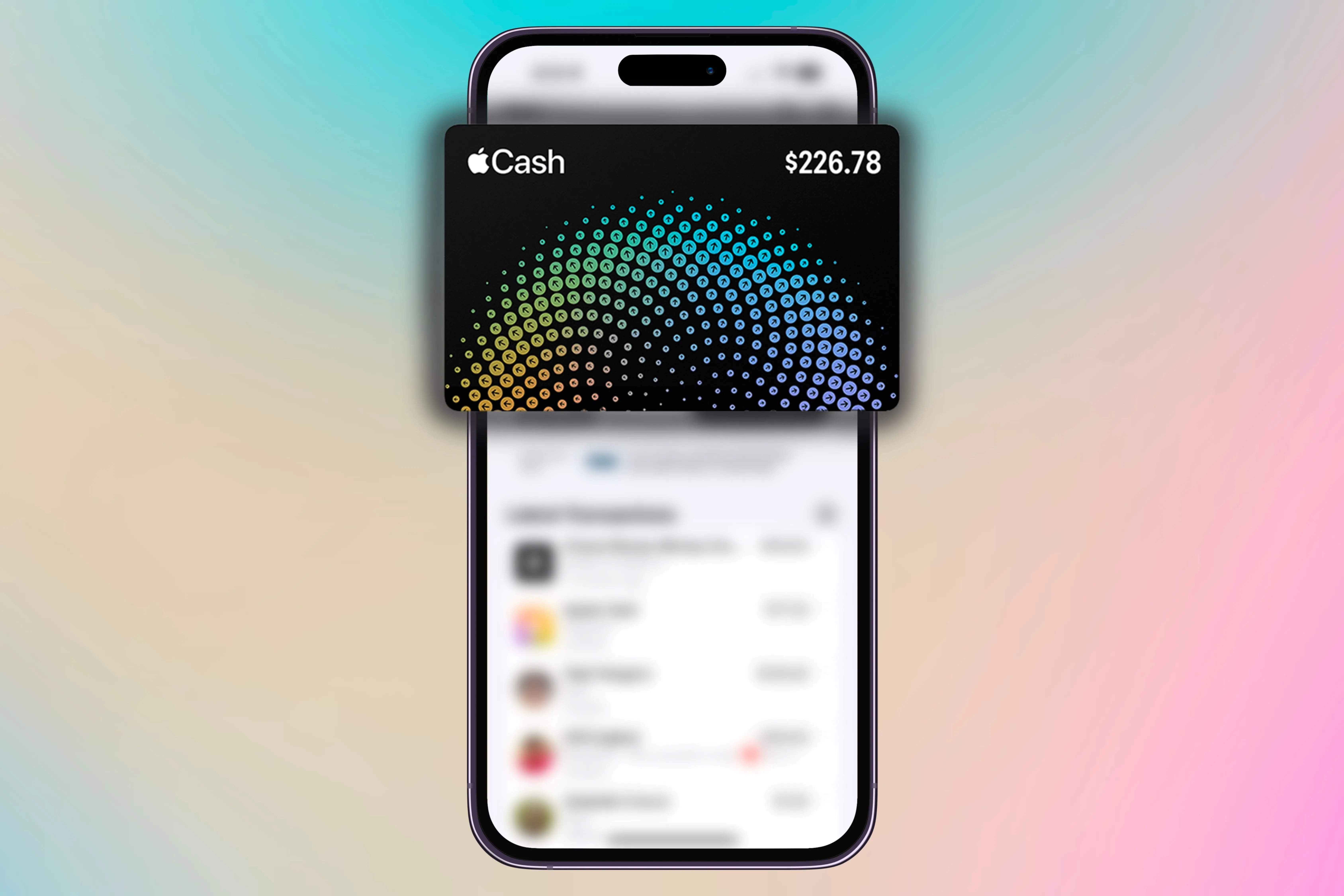 Thẻ Apple Cash và giao diện quản lý giao dịch trong Apple Wallet