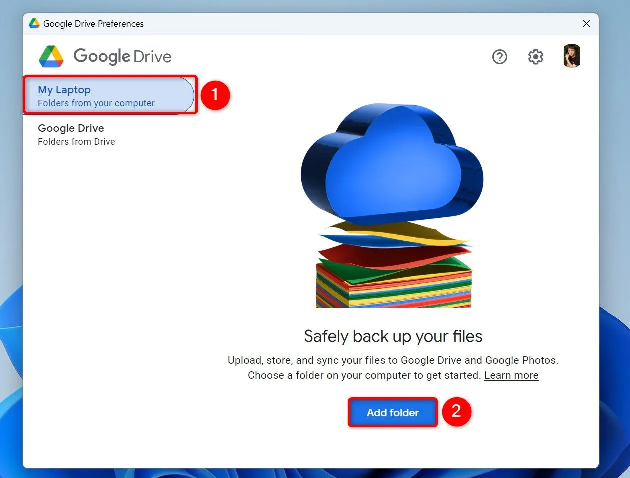 Thêm thư mục đồng bộ vào Google Drive từ máy tính của bạn
