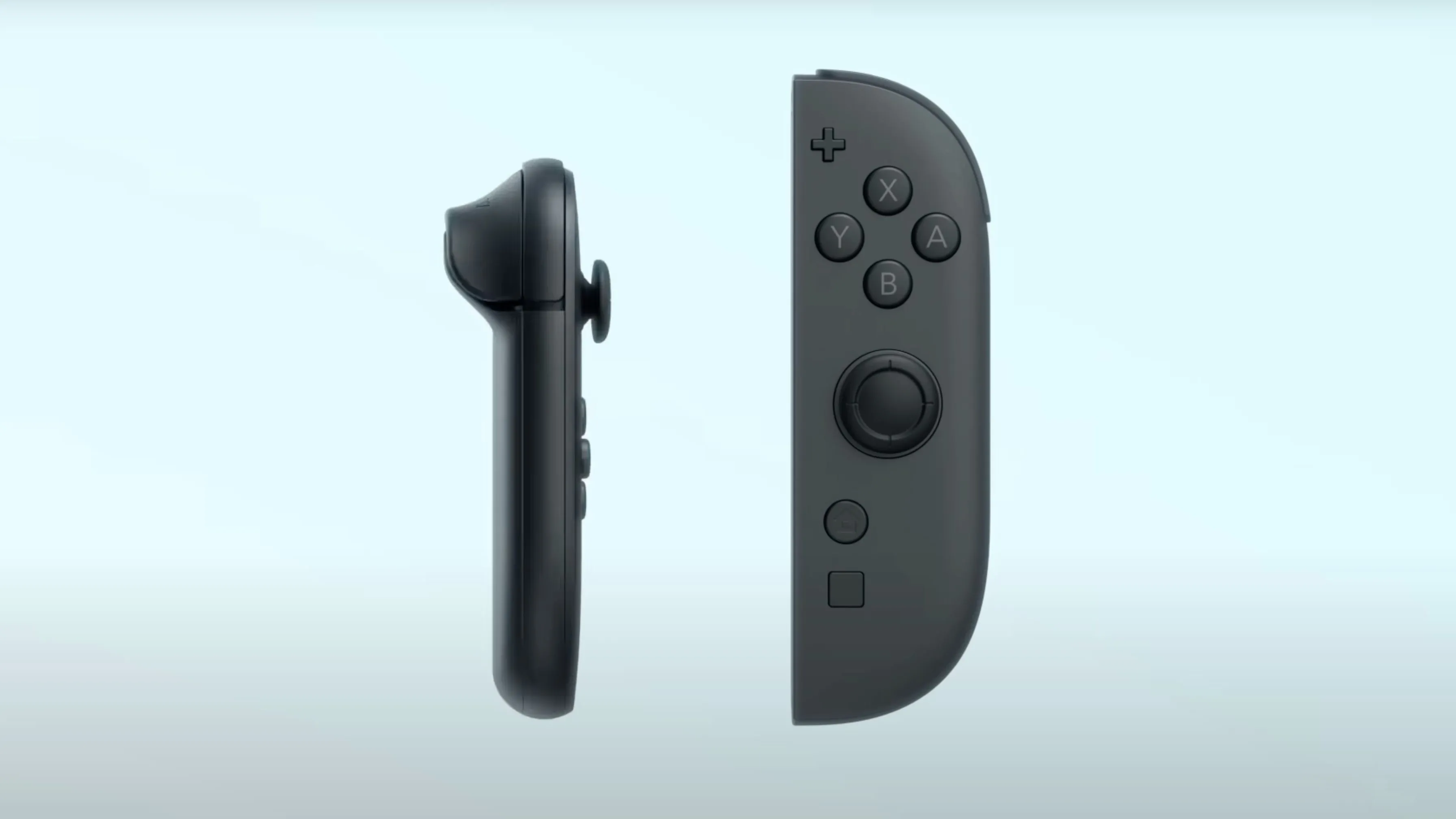 Thiết kế phẳng của Joy-Con trên Nintendo Switch 2 được nhìn từ video giới thiệu.