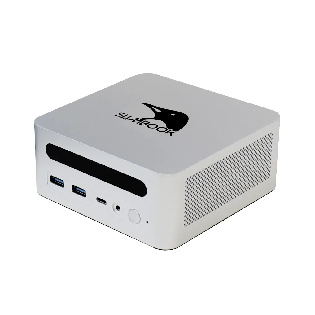Thiết kế tổng thể của Mini PC Slimbook One từ góc nhìn phía trước.