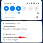 Thông báo bản nháp Facebook xuất hiện trên thanh trạng thái Android