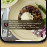 Thông báo ra mắt tính năng Apple News+ Food trên màn hình khóa iPhone iOS 18.4