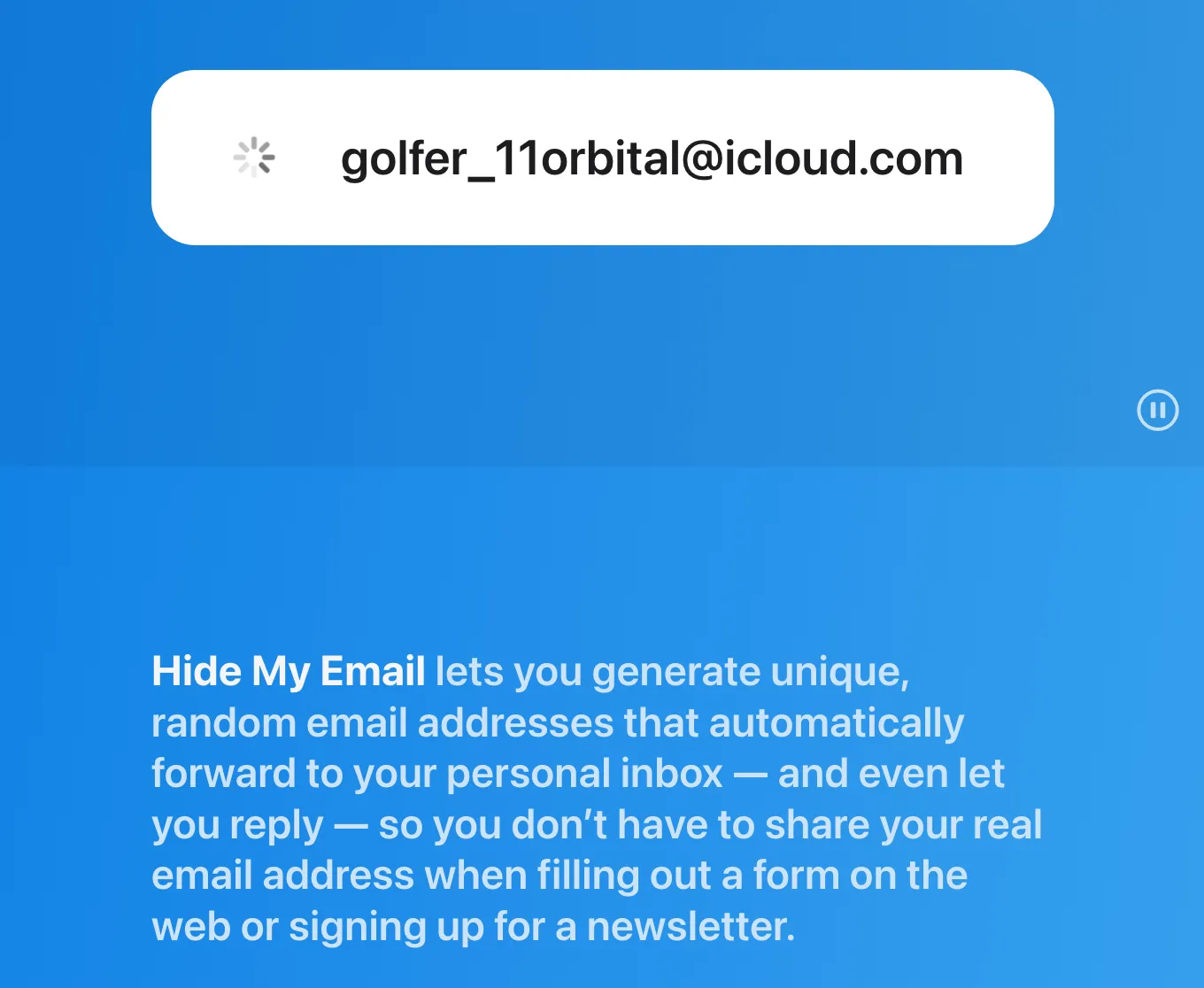 Thông tin về tính năng Hide My Email được giới thiệu trên trang web chính thức của Apple