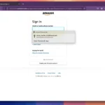 Tiện ích iCloud Passwords tự động điền thông tin đăng nhập trên trang Amazon trong Firefox cho macOS.
