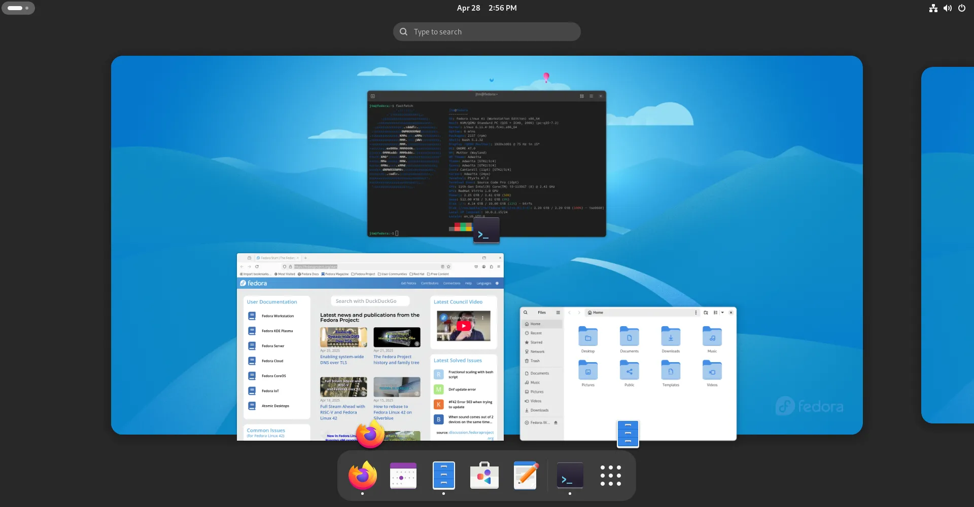 Tổng quan hoạt động GNOME trên Fedora