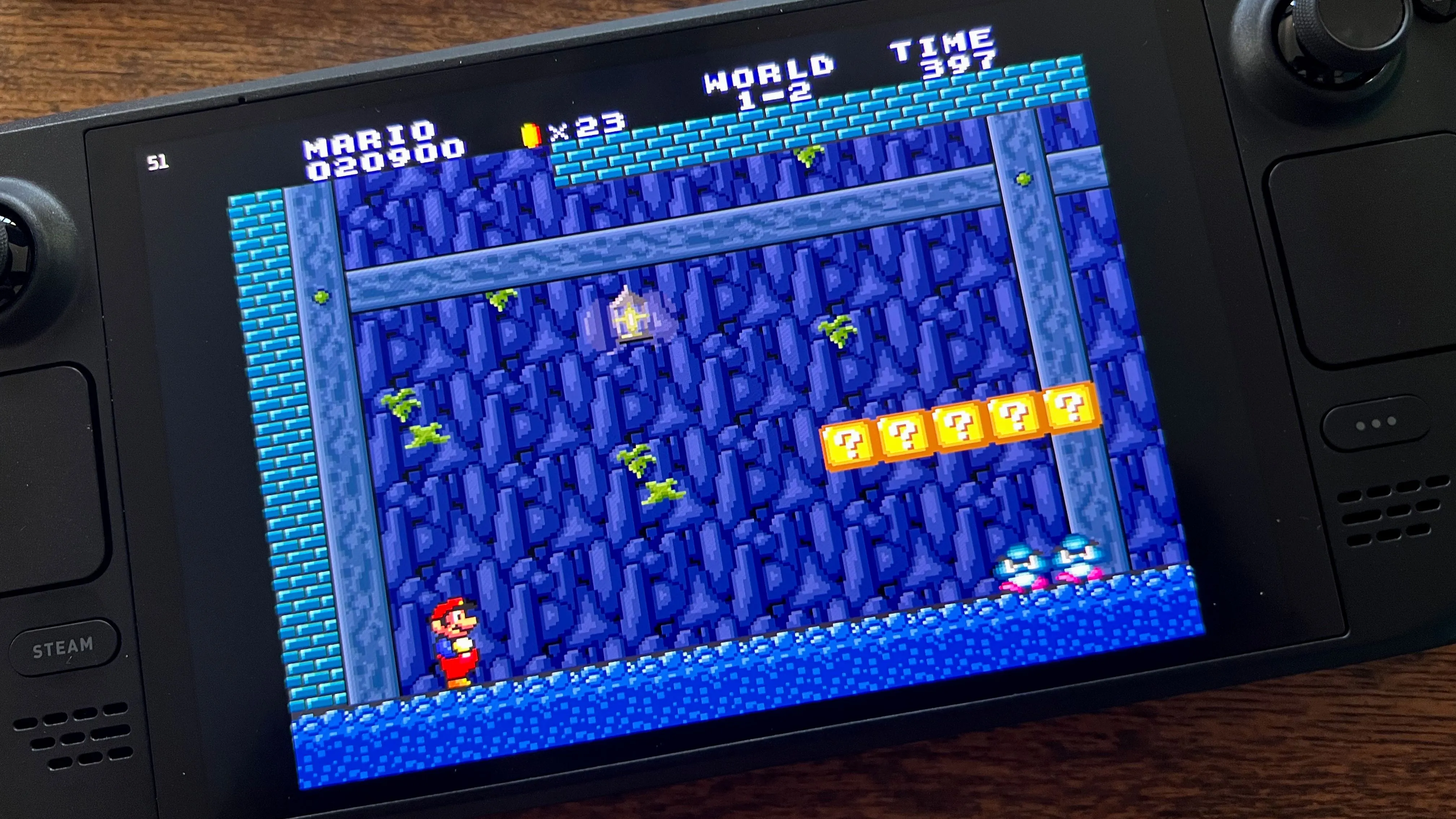 Trò chơi Super Mario All-Stars đang chạy trên Steam Deck
